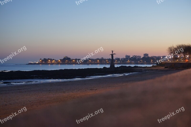 Saint-nazaire Monument Beach Twilight Landscape