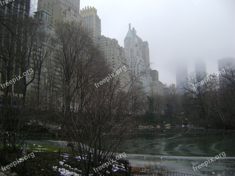 Central Park New York City Fog Manhattan