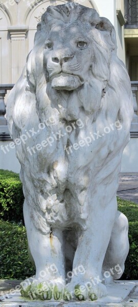 Lion Sculpture Stone Symbol House