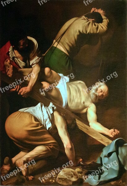 Crucifixion Of St Peter Painting Caravaggio Church Rome