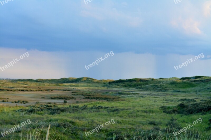 Rain Dunes Clouds Free Photos