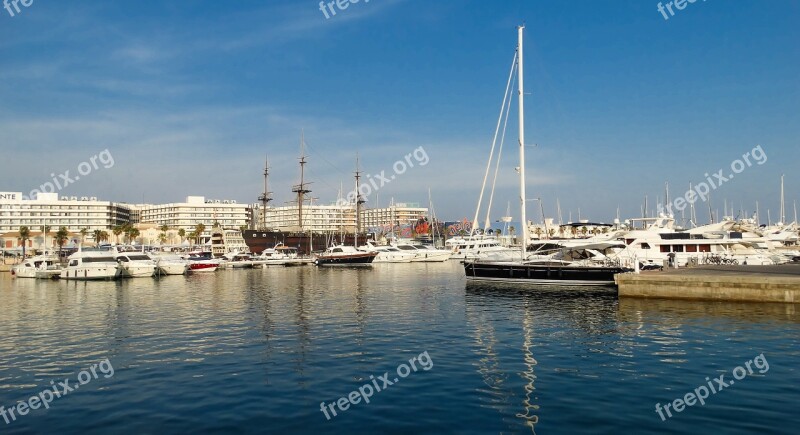 Port Boat Sea Spring Landscape