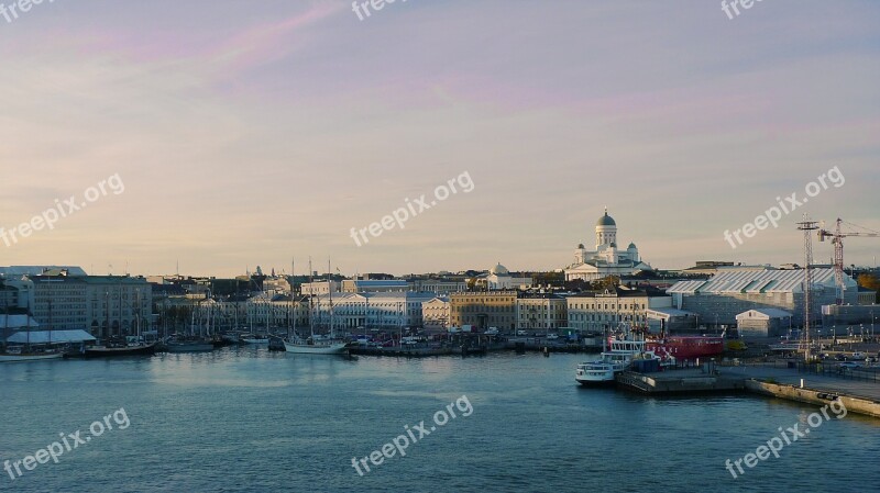 Helsinki Harbor Cityscape Ship City