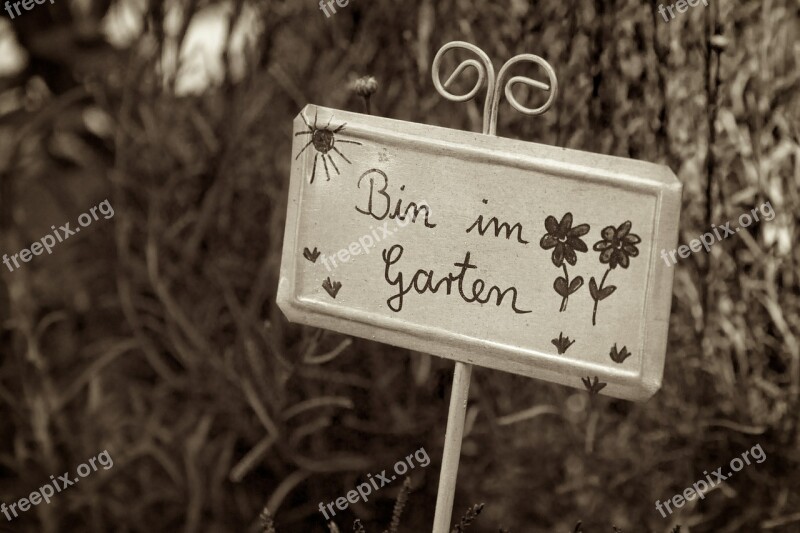 Shield Garden Saying Sepia Font