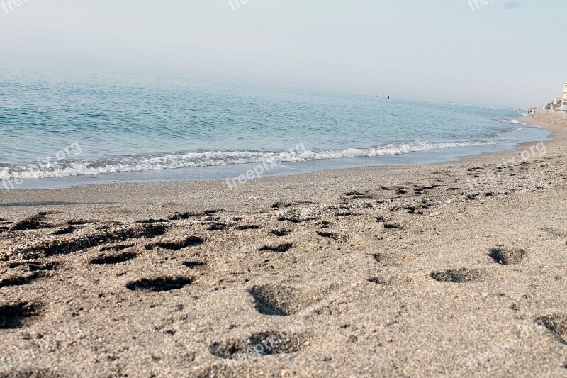 Beach Sand Sandy Sea Ocean