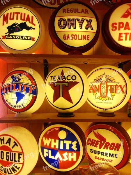 Signs Lamps Texaco Onyx White Flash