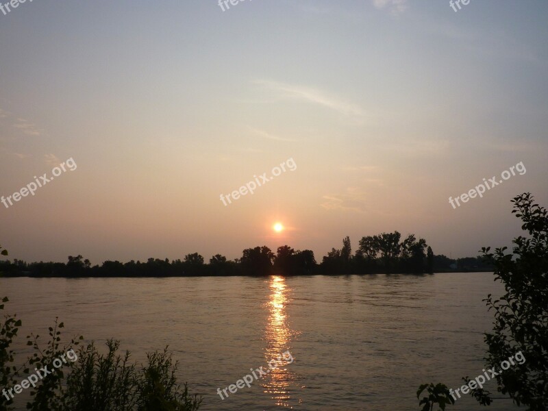 Sunrise Nierstein Morning River Rhine