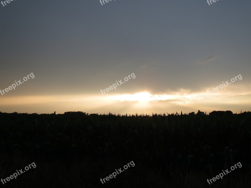 Sunset Netherlands Landscape Nature Air