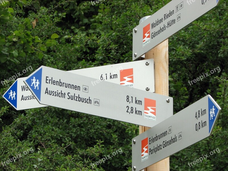 Directory Signs Eifel Hiking Leisure