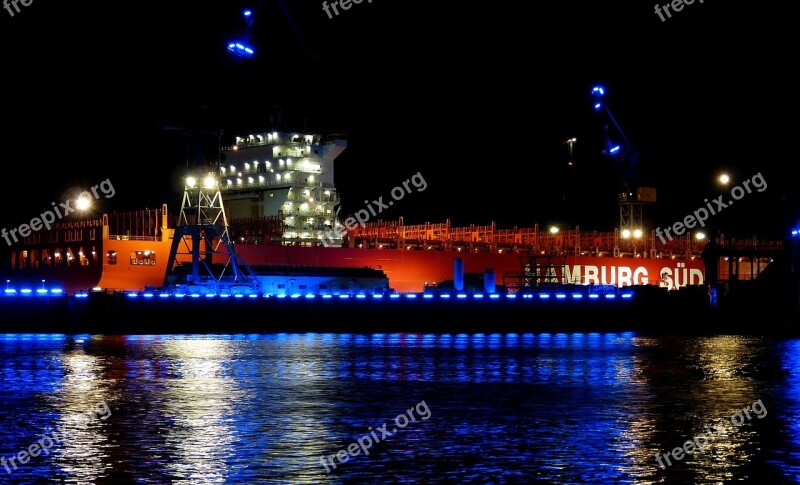 Port Hamburg Ship Water Landungsbrücken