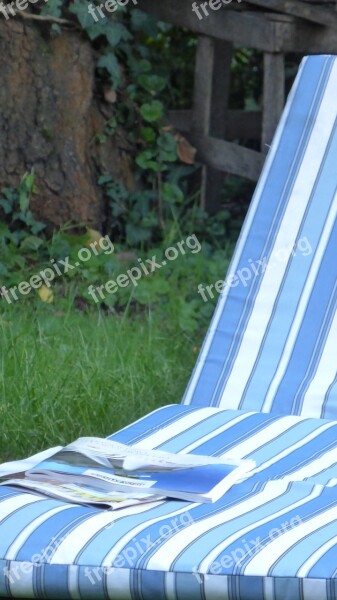 Deck Chair Magazine Rest Garden Relax