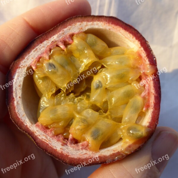 Passion Fruit Sliced Fruit Eat Vitamins