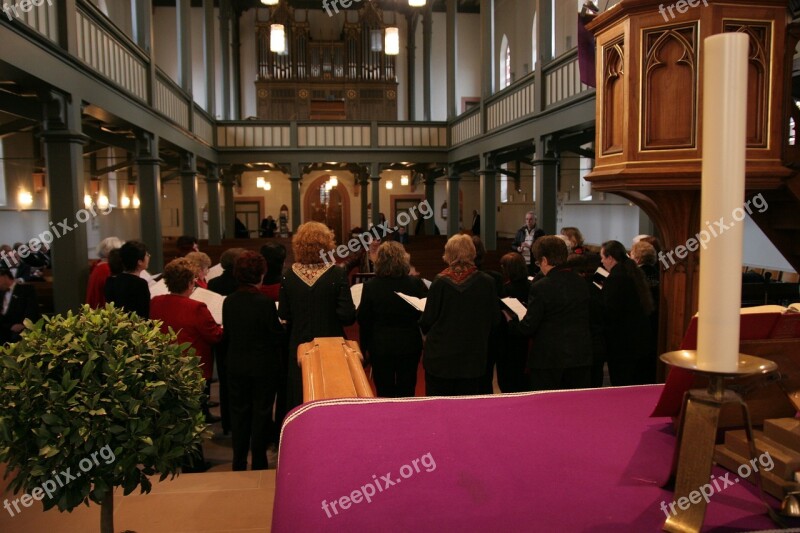 Church Choir Human Singing Altar