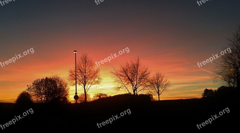 Sunset Afterglow Evening Sky Sky Abendstimmung