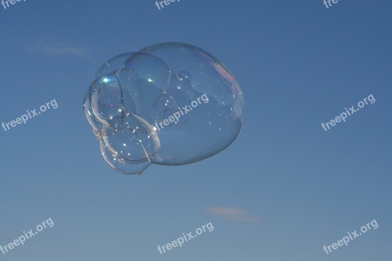 Soap Bubble Sky Blue Cloud Blow