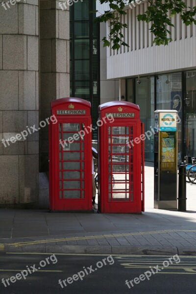 London Phone Booth Historically Red City