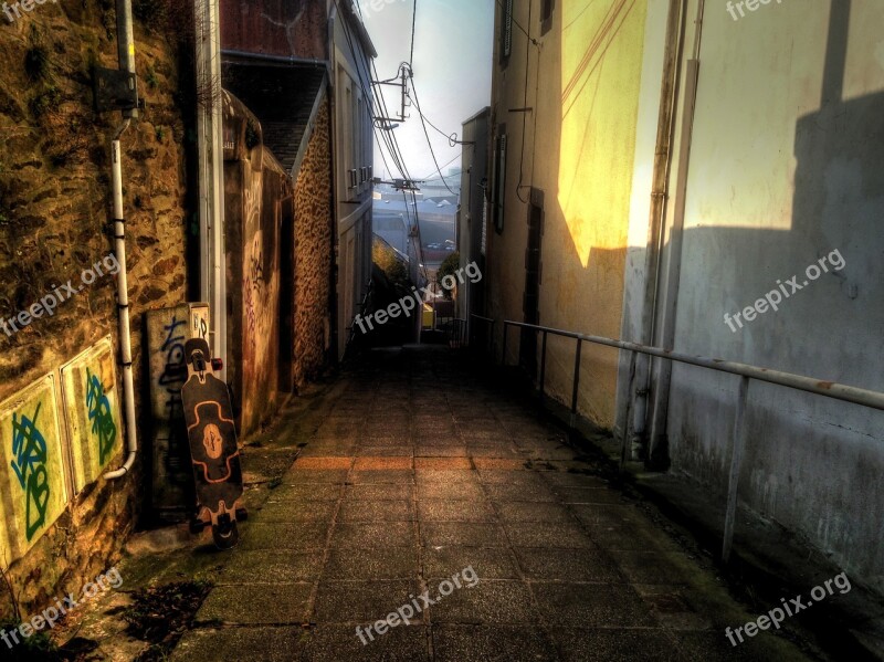 Street Lane Old Pavement Facade