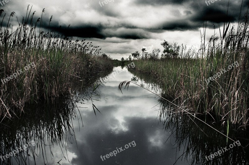 Swamp Water Clouds Free Photos