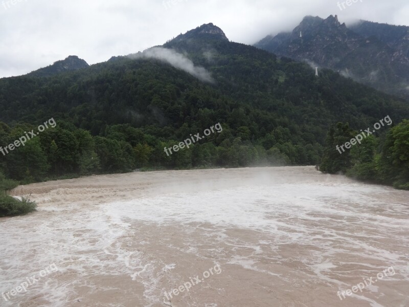 High Water Saalachstrasse Bad Reichenhall Upper Bavaria Bavaria