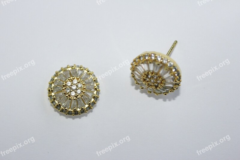 Jewel Earring Gold Free Photos