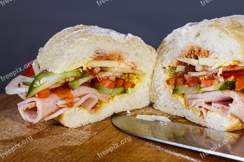 Ham Sandwich Snack Sandwich Slice Sliced