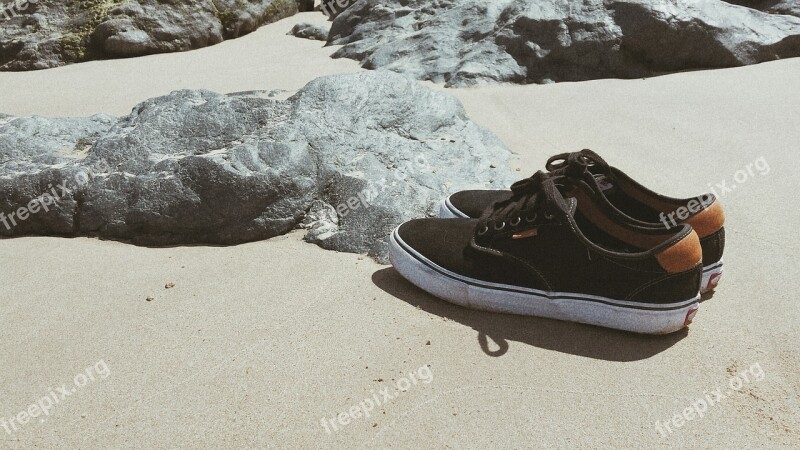 Sneakers Shoes Sea Sand Beach