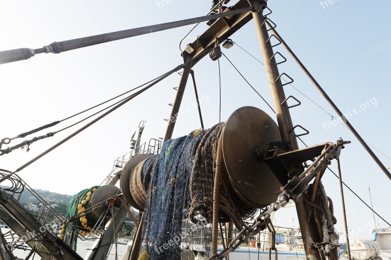 Fishing Boat Fishing Net Boat Spain