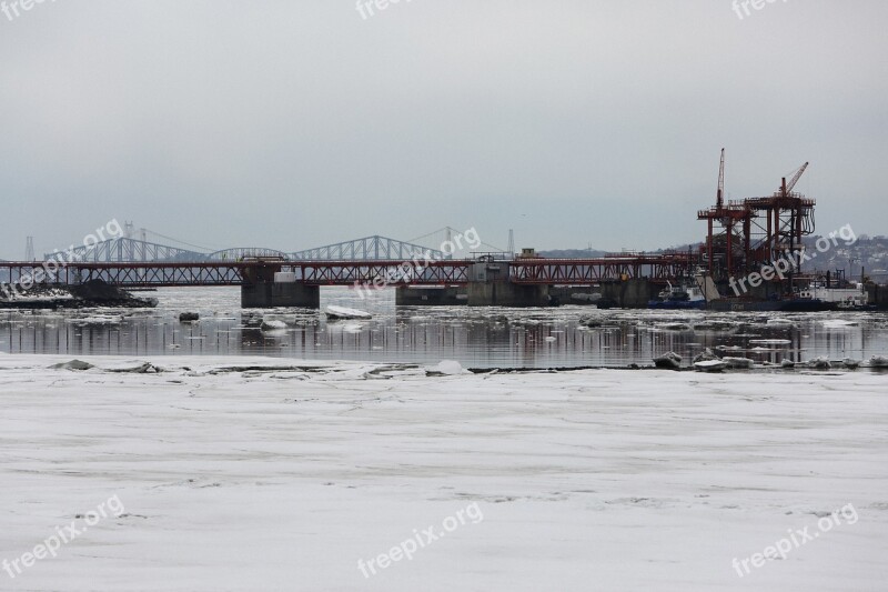 Industrial Ice Winter Frozen River