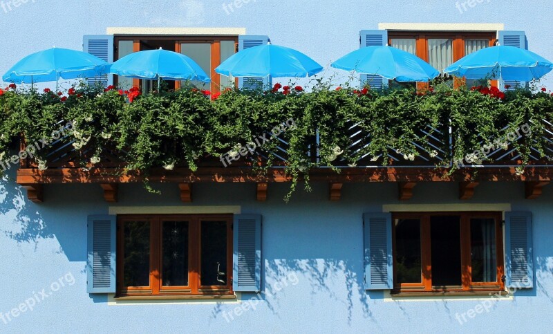 Home Front Balconies Summer Parasols Facade