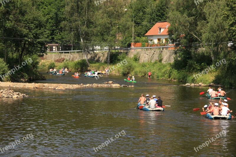 Rowboat Water Canoeing Navigation Summer