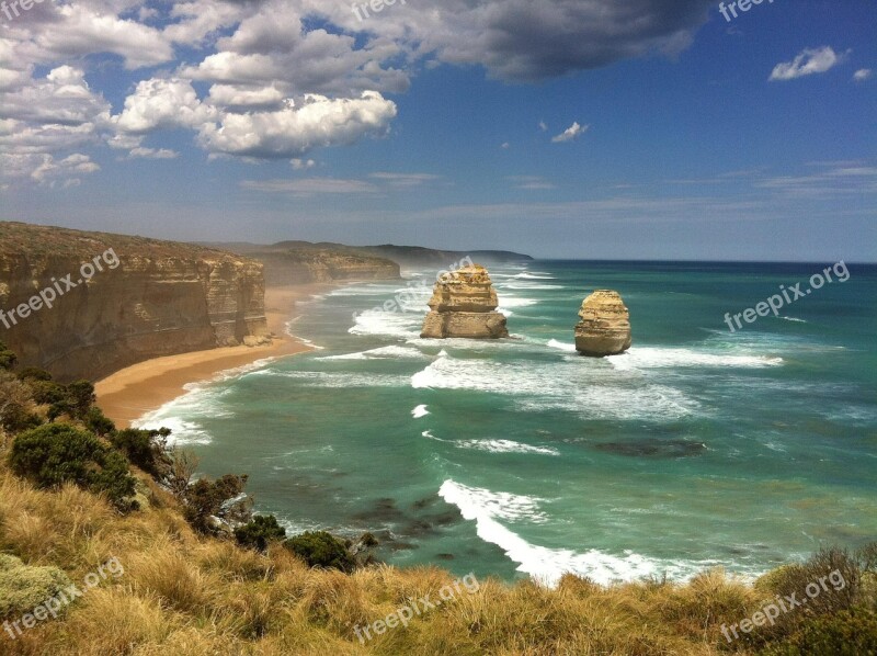 Twelve Apostles Australia Ocean Coast Shore