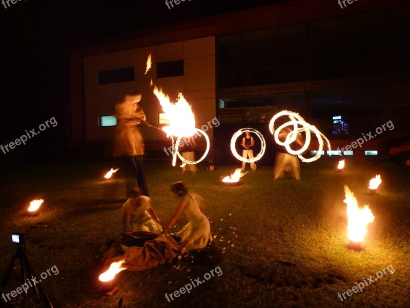 Fire Show Fire Flames Dance Burns