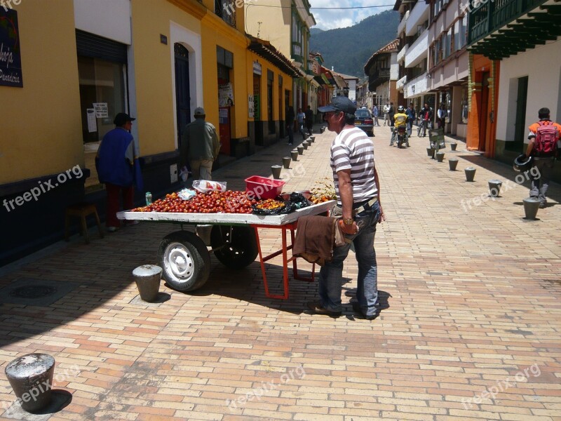 Seller Chontaduro Zipaquira Colombia Free Photos