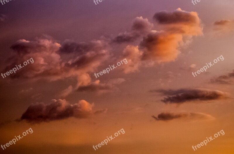 Cloudscape Sky Purple Orange Cloud