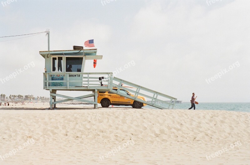 Lifeguard Tower Beach Sand Coast