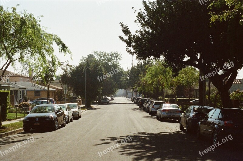 Road Neighborhood Cars Parking Building