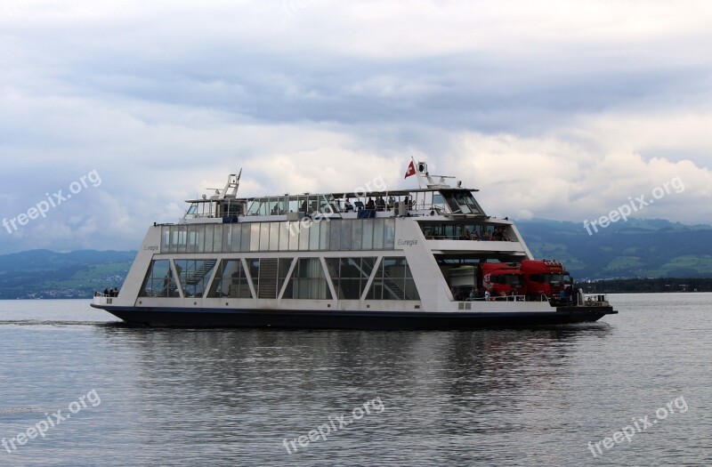 Ferry Car Ferry Euregia Lake Constance Romanshorn