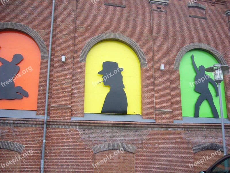 Udo Lindenberg Pop Hauswand Bricks Silhouette