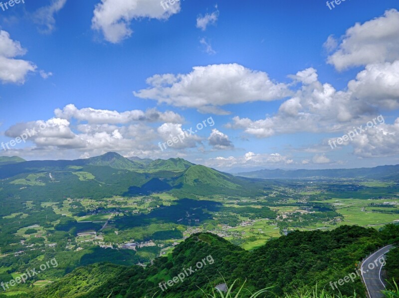 Japan Aso Cloud Kumamoto Green