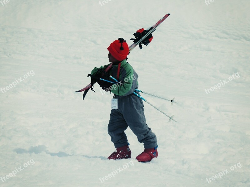 Skiing Child Kid Snow Winter