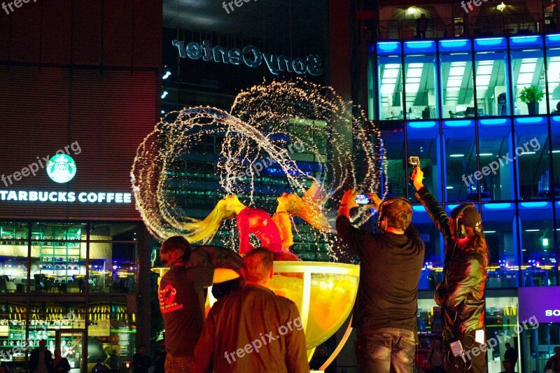 Sony Center Water Fountain Fountain Night Lights