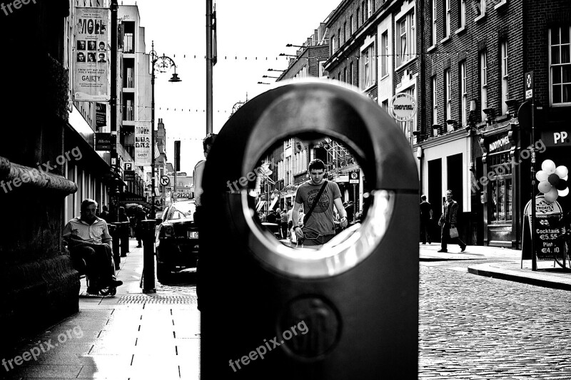 Pedestrians Urban Town City Black And White