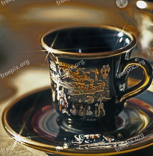 Porcelain Teacup Cup Of Coffee Dish Machine Drinking Coffee