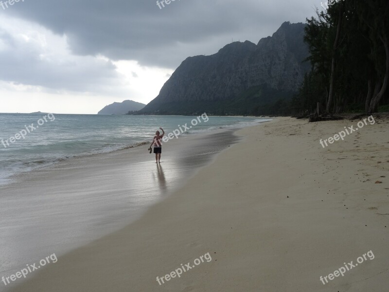 Beach Lonely Sand Sea Ocean