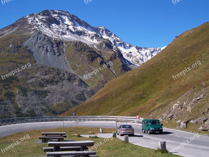 Alpine Road Mountain Road Austria Alps Mountain