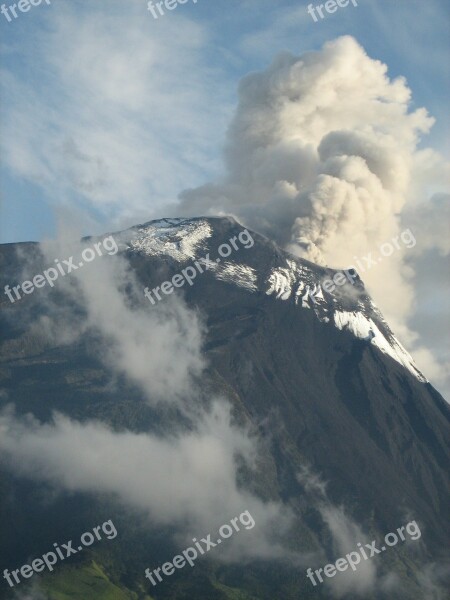 Volcano Tunguragua Nature Eruption Ecuador Free Photos