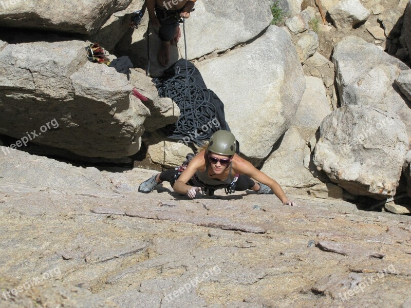 Rock Climbing Female Extreme Outdoor Adventure