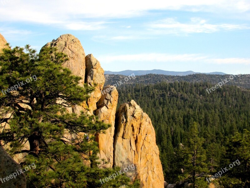 Holcomb Valley Rock Formation Rock Forest Mountains