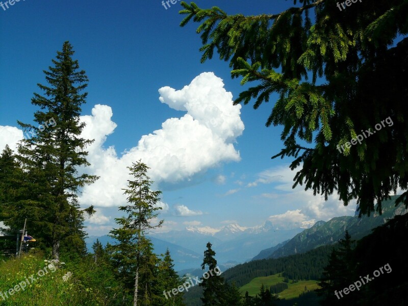 Cloud Sky Blue Alpine Mountains