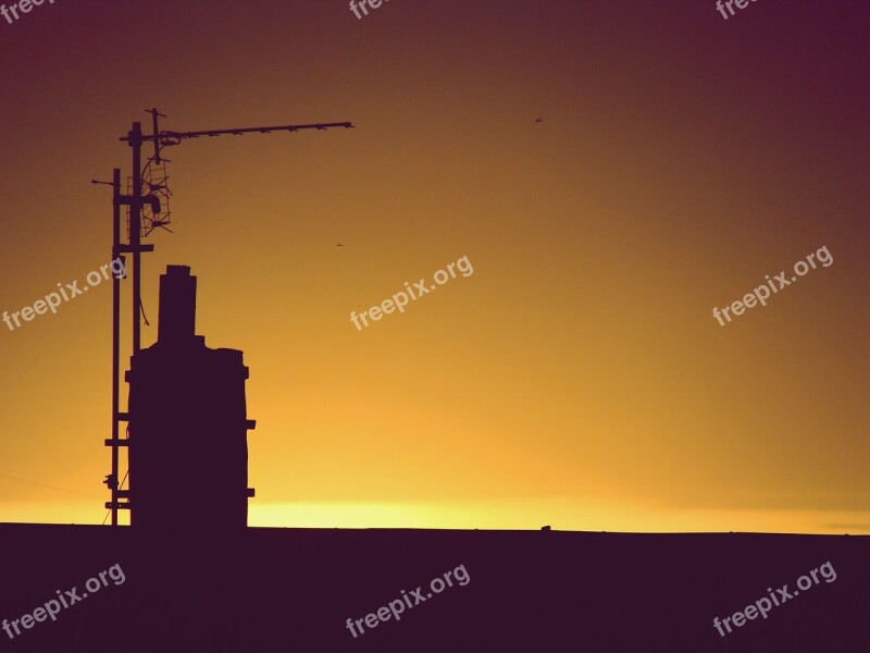 Sunset West Chimney Evening The Sun